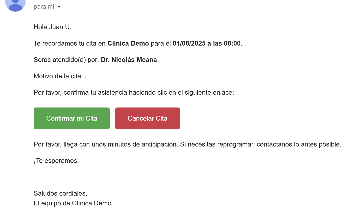 Recordatorios automáticos